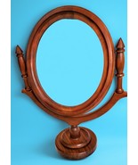 Solid Mahogany Turned Wood Swivel Vanity/Shaving Dresser Mirror 20&quot; Tall... - $113.84