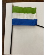 New Sierra Leone Mini Desk Flag - Black Wood Stick Gold Top 4” X 6” - $8.00