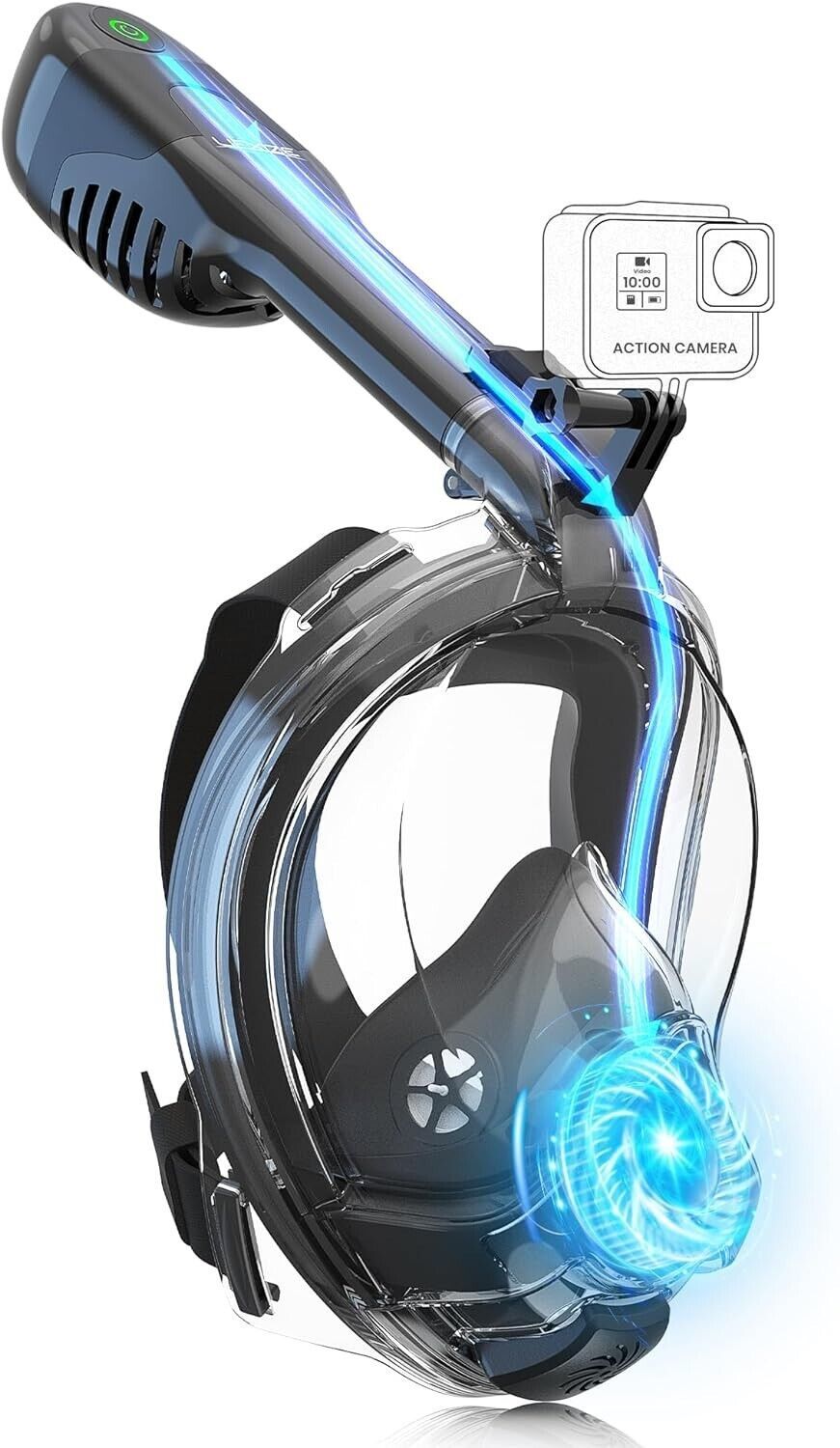 Primary image for X-Lounger Full Face SNORKEL MASK free breath foldable-180 panoramic ~NEW~