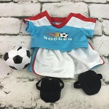 Build A Bear Soccer Uniform With Ball And Knee Pads Clothing Lot Of 5Pcs BABW - £15.63 GBP