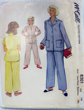 Cut Vintage 1950  McCall Girls Two Piece Pajama Pattern # 8301 Size 14 - £9.58 GBP