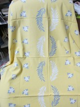 &quot;&quot;BRIGHT YELLOW WITH WHITE &amp; GRAY LEAF &amp; FLOWER PATTERN - TABLECLOTH&quot;&quot; - £11.76 GBP