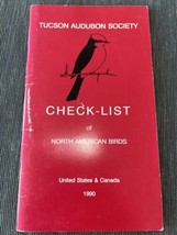 1990 Tucson Audubon Society Check List North American Birds US Canada - $15.00