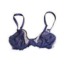 Lily Of France Bra 36C Womens Purple Sheer Lace Underwired - £19.01 GBP