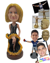 Personalized Bobblehead Gorgeous Girl Sitting Wearing A Sexy Gown - Sports &amp; Hob - £71.97 GBP