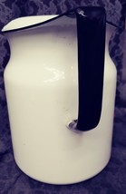 White Enamelware Pitcher with black trim 2 quart image 3