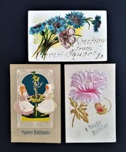 LOT antique 1906 GERMAN 3pc EMBOSSED POSTCARDS kennett square pa Garin M... - £33.01 GBP