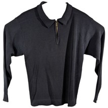 Tommy Bahama Mens Black Sweatshirt Size Large 1/4 Zip Pullover Knit Sweater - $30.06