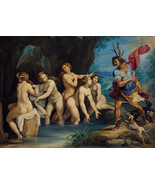 framed canvas art print giclée diana and actaeon giuseppe cesari 11&quot;X16&quot; - £34.95 GBP