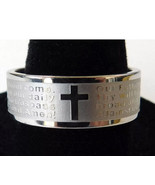 29 x Kids Stainless Steel Bible Lord&#39;s Prayer Cross Ring English &amp; Portu... - $64.26 CAD