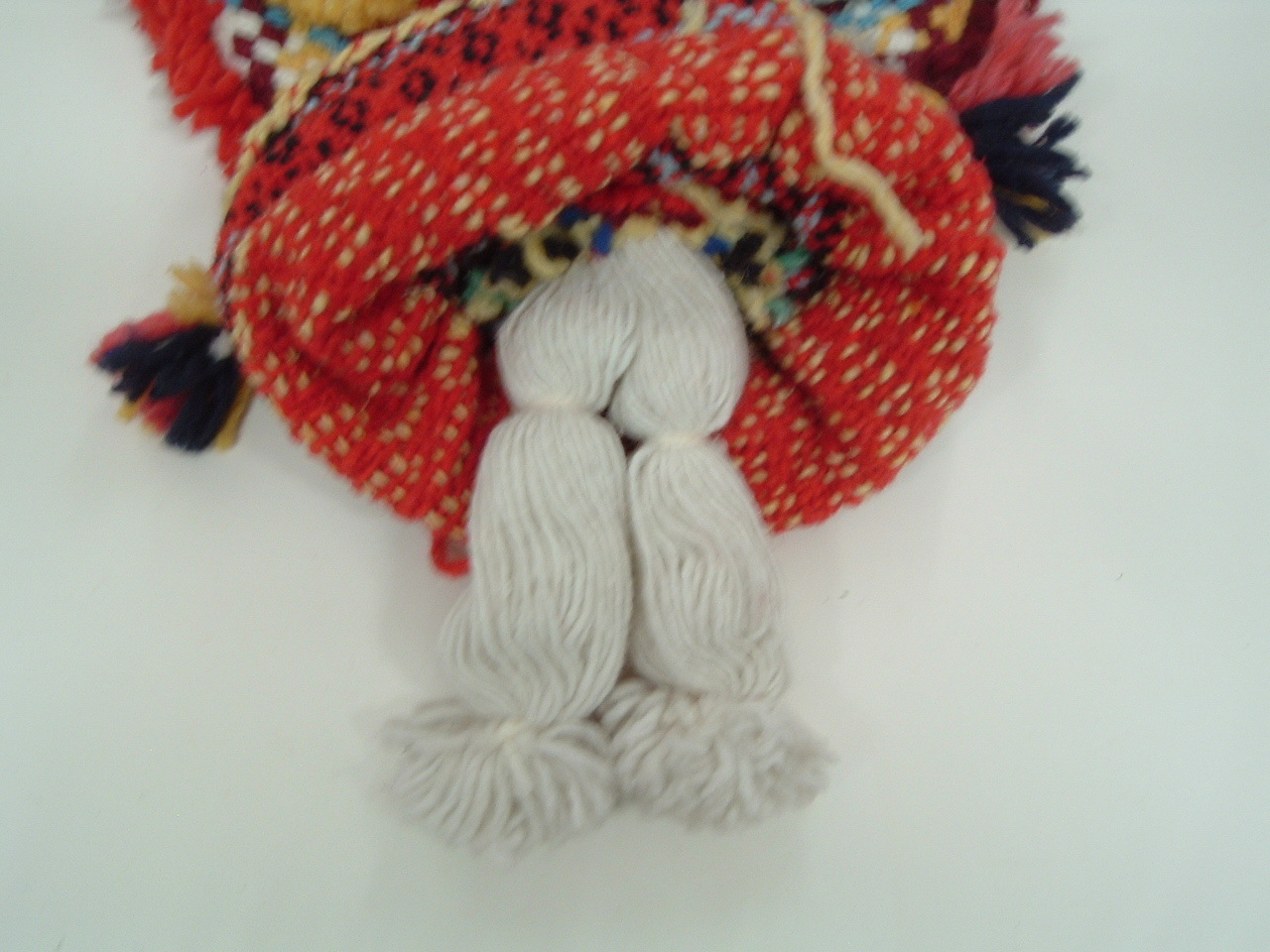 Vintage yarn doll handmade wall hanging vibrant mix of colors  southwest travel  Item image 5