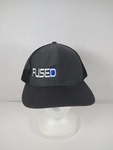 FUSED Truckers Snapback Baseball Hat Cap Gray White Blue Mesh Embroidered - £7.34 GBP