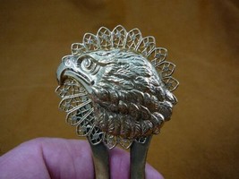 (CH-BIRD-2) Eagle head round filigree brass hair pin pick stick HAIRPIN ... - £15.45 GBP