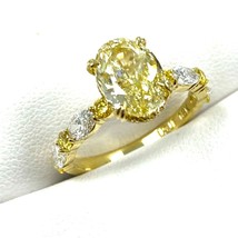 Igi 2.31 CT Oval Brillante Corte Laboratorio Crecido Diamante Anillo 18k Dorado - $3,116.86