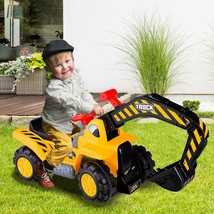 Kids Ride On Car Truck Construction Digger Excavator Helmet Outdoor Toy Toddler - £58.18 GBP