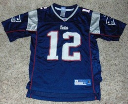 Boys Jersey NFL Football Short Sleeve V-Neck New England Patriots Brady-sz 14/16 - $18.81