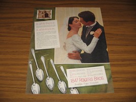 1951 Print Ad 1847 Rogers Bros. America&#39;s Finest Silverplate Bride &amp; Groom - £8.74 GBP