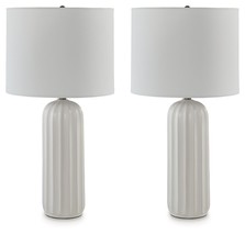 Clarkland - White - Ceramic Table Lamp (Set of 2) - £71.85 GBP