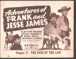Adventures of Frank and Jesse James 11&quot;x14&quot; Lobby Card Clayton Moore Steve Da... - £22.73 GBP
