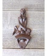 Cast Iron Rustic Mermaid Bottle Opener Wall Mount Mountable Beach Bar Be... - £9.45 GBP