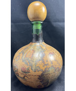 Vintage Italy Leather Wrapped Decanter Wine Bottle Old World Map Globe*P... - £14.29 GBP