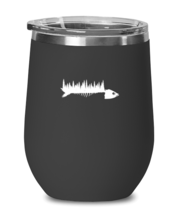 Fishing, Hunting Wine Glass Fish Skeleton and Forest Black-WG  - £20.87 GBP