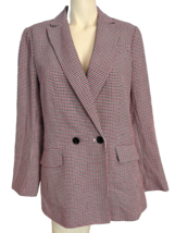 Talbots Women&#39;s Houndstooth Red/White/Black Blazer Sz 10 NWT - £93.43 GBP