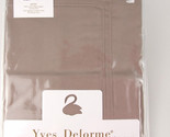 Yves Delorme Triomphe Taupe Euro Shams Pair Solid Sureau Cotton Sateen P... - £55.75 GBP