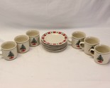 Folk Craft Holiday Christmas 6 Cups 6 Saucers - $25.47