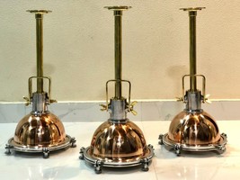 Nautical style Cargo Pendent Spot Copper &amp; Brass Hanging New Light 3 Pcs - £747.35 GBP