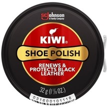 Kiwi Black Shoe Polish Leather Care 31g 1.13oz Shines Renews &amp; Protects  - $9.74