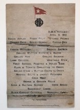 RMS TITANIC SECOND CLASS DINNER MENU, APRIL 14, 1912. Final Meal Reprodu... - £7.44 GBP
