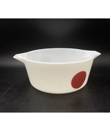 Pyrex Moon Deco 2.5 Qt Casserole #475 B  No Lid White With Red Dot - £49.07 GBP