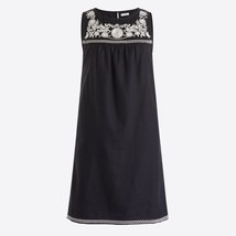 NWT J. Crew Womens Size XXS Black Embroidered Mini Linen Blend Dress NEW - $27.43