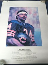 Vintage 1987 Walter Payton Chicago Bears Poster by Michael Edsey 18 x 24 - £18.16 GBP