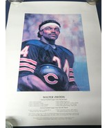 Vintage 1987 Walter Payton Chicago Bears Poster by Michael Edsey 18 x 24 - £17.82 GBP