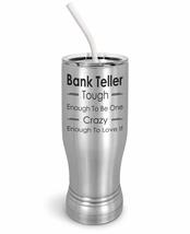 PixiDoodle Crazy Tough Bank Teller Insulated Coffee Mug Tumbler with Spi... - $33.59+