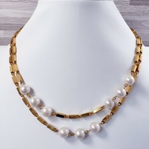 Gold-Tone with Faux White Pearls 16&quot; Statement Necklace - $11.70