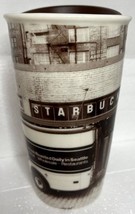Starbucks Coffee 2016 Brown Sepia Retro Delivery Truck Ceramic Travel Mu... - $19.77
