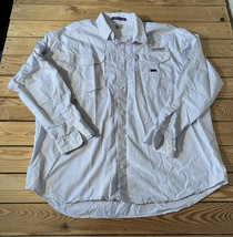 columbia PFG Super Bonehead long sleeve check button up shirt size XL white s8 - £23.22 GBP