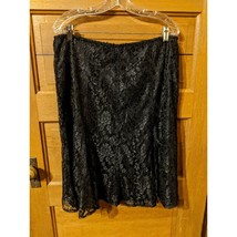 Catos Size 14 Skirt Aline Lace Black Lined Dressy Career Stretchy Modest - £15.02 GBP