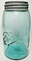 1886 - 1910 Blue Ball Tripple L Canning Jar w/ Zinc Ceramic Lid Mold 6 U79/12 - £33.73 GBP