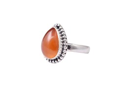 925 Solid Sterling Silver Natural Carnelian Handmade Ring Women Gift RS-1416 - £39.00 GBP