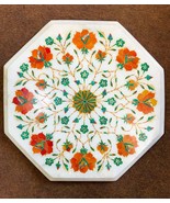 12&quot;  Marble Table Top Inlay lapis lazuli  Floral Luxary Desing - $831.05 CAD
