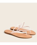 New J Crew Brown Pink Leather Capri Braided Strap Flip Flop Sandals 10 - $34.99