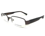 Jhane Barnes Eyeglasses Frames Solution BROWN Rectangular Half Rim 49-19... - £44.22 GBP