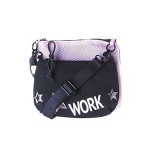Ideology Black Pink 2-in-1 Crossbody Mesh Handbag Bag Removable Pouch - £6.29 GBP