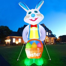 Easter Inflatables Bunny with Basket and Eggs Easter Outdoor Decorations - £80.73 GBP