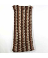 Chevron Brown, Black, Rust, Tan Knit Infinity Scarf Made In Italy - $279.28 MXN