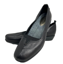 Hush Puppies 8 Leather Moyen Loafers Flats Slip On Hpo Flex Black Padded - $54.99